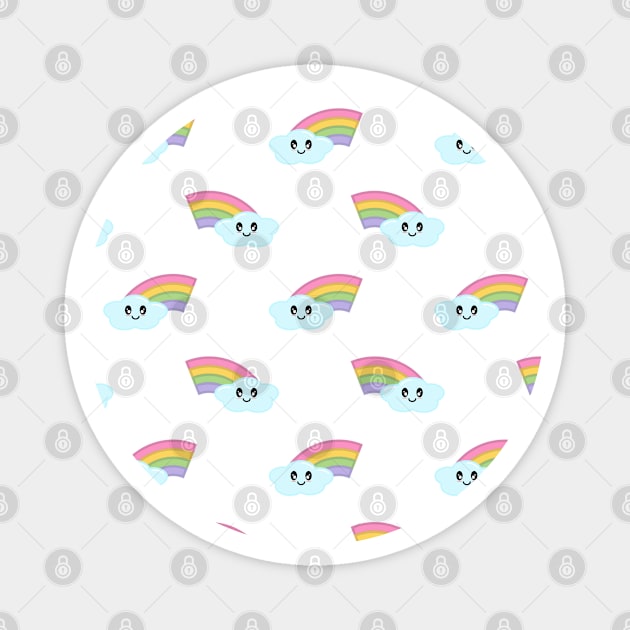 Kawaii Cute Rainbow Pattern Magnet by Kelly Gigi